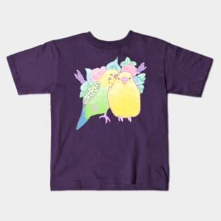 Snuggling Budgies Kids T-Shirt